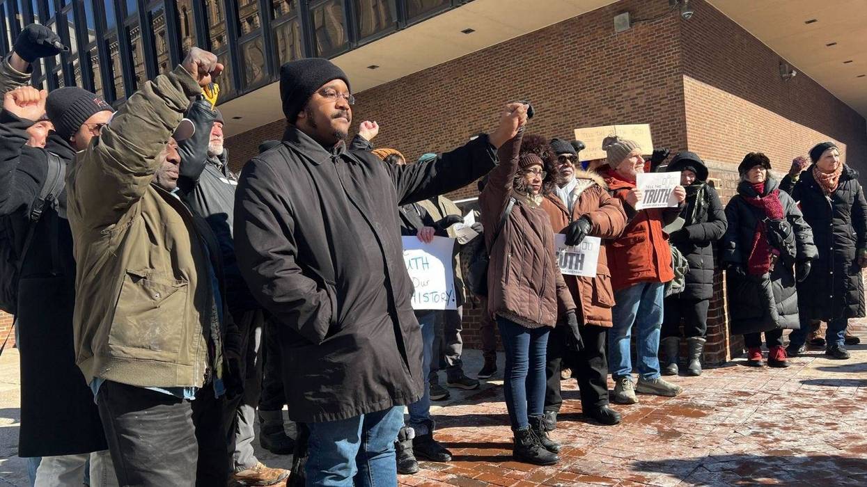Rally for the restoration of slavery exhibits