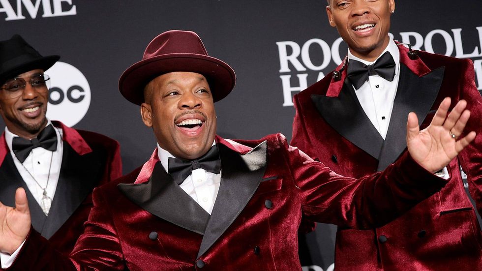 Ralph Tresvant, Michael Bivins, and Ronnie DeVoe of New Edition