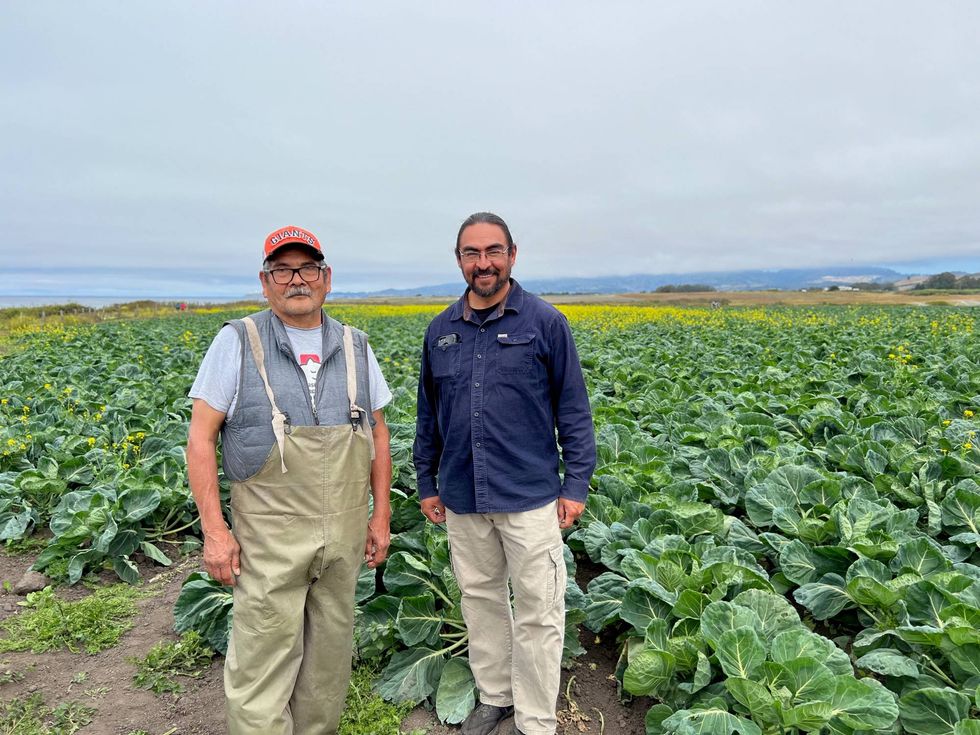 Ramon Sonoqui Martinez, a farm worker in Half Moon Bay, and Joaquin Jimenez, farmworker program and outreach director for ALAS.