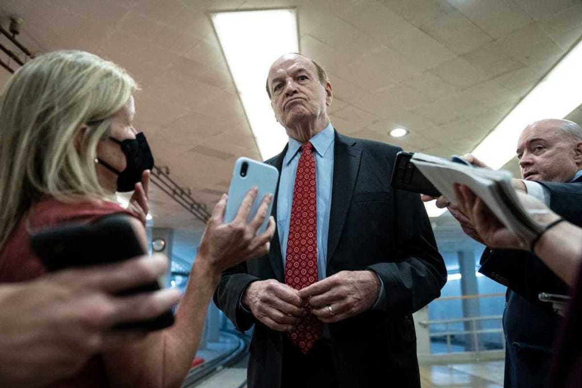 Ranking member of the Senate Appropriations Committee Sen. Richard Shelby (R-AL) speaks to reporters on his way to a vote on the continuing resolution to fund the government at the U.S. Capitol on September 29, 2022 in Washington, DC. The Senate passed stopgap legislation to avert a government shutdown, funding the federal government until December 16. (Photo by Drew Angerer/Getty Images)