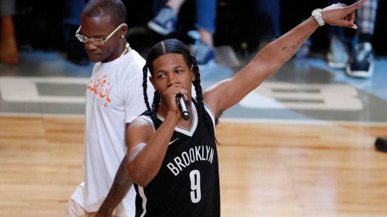 Rapper Fetty Luciano performs during the BIG3 Championship at the Barclays Center on August 24, 2018 in Brooklyn, New York.