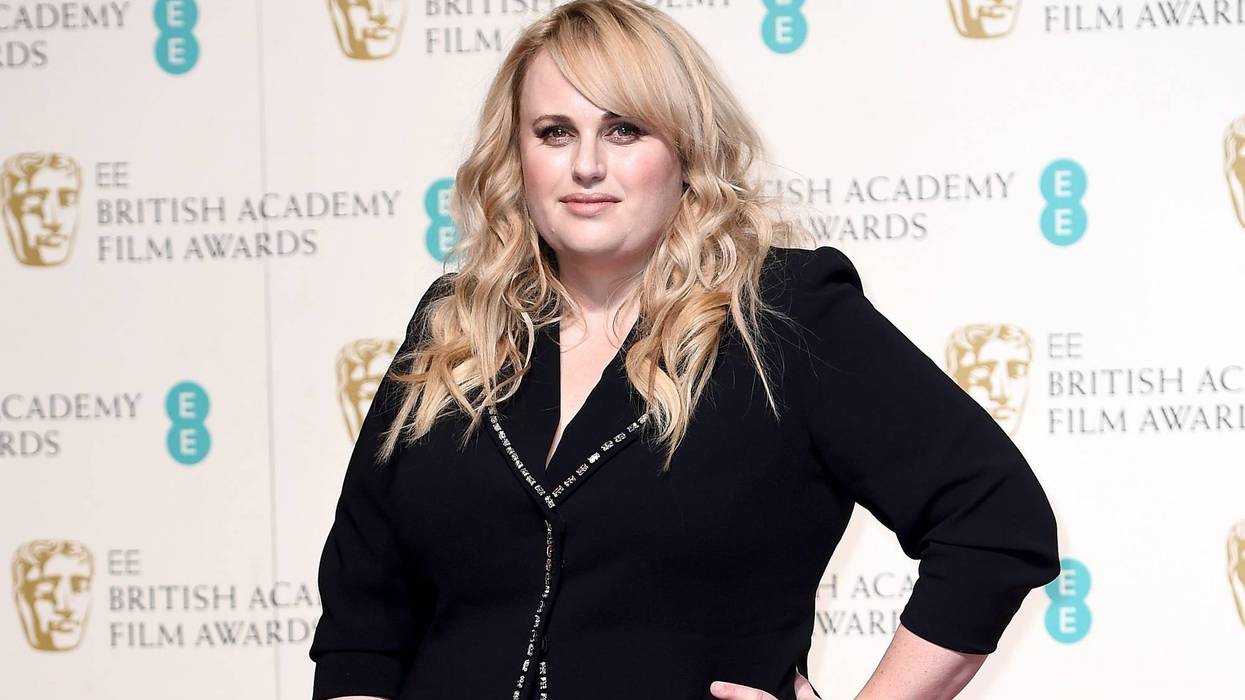 Rebel Wilson poses in the winners room at the EE British Academy Film Awards
