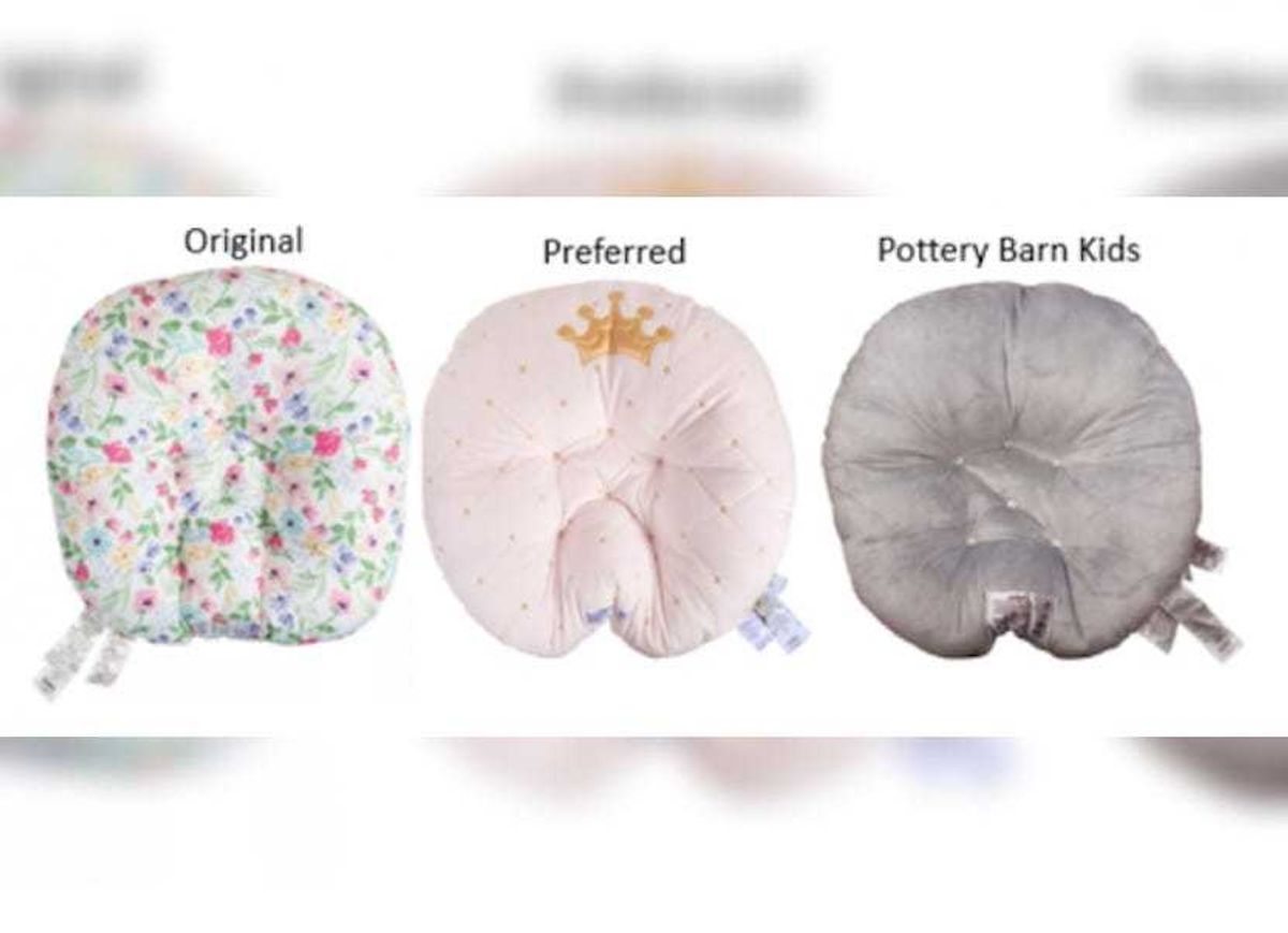 Recalled Boppy Original Newborn Lounger (left), Boppy Preferred Newborn Lounger (middle), and Pottery Barn Kids Boppy Newborn Lounger (right)