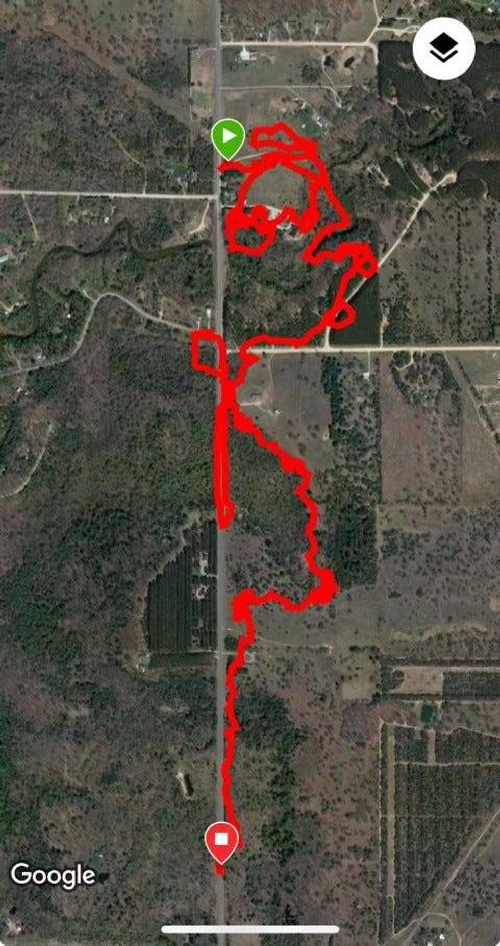 Red line along map