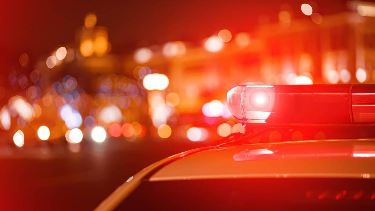 red police car lights