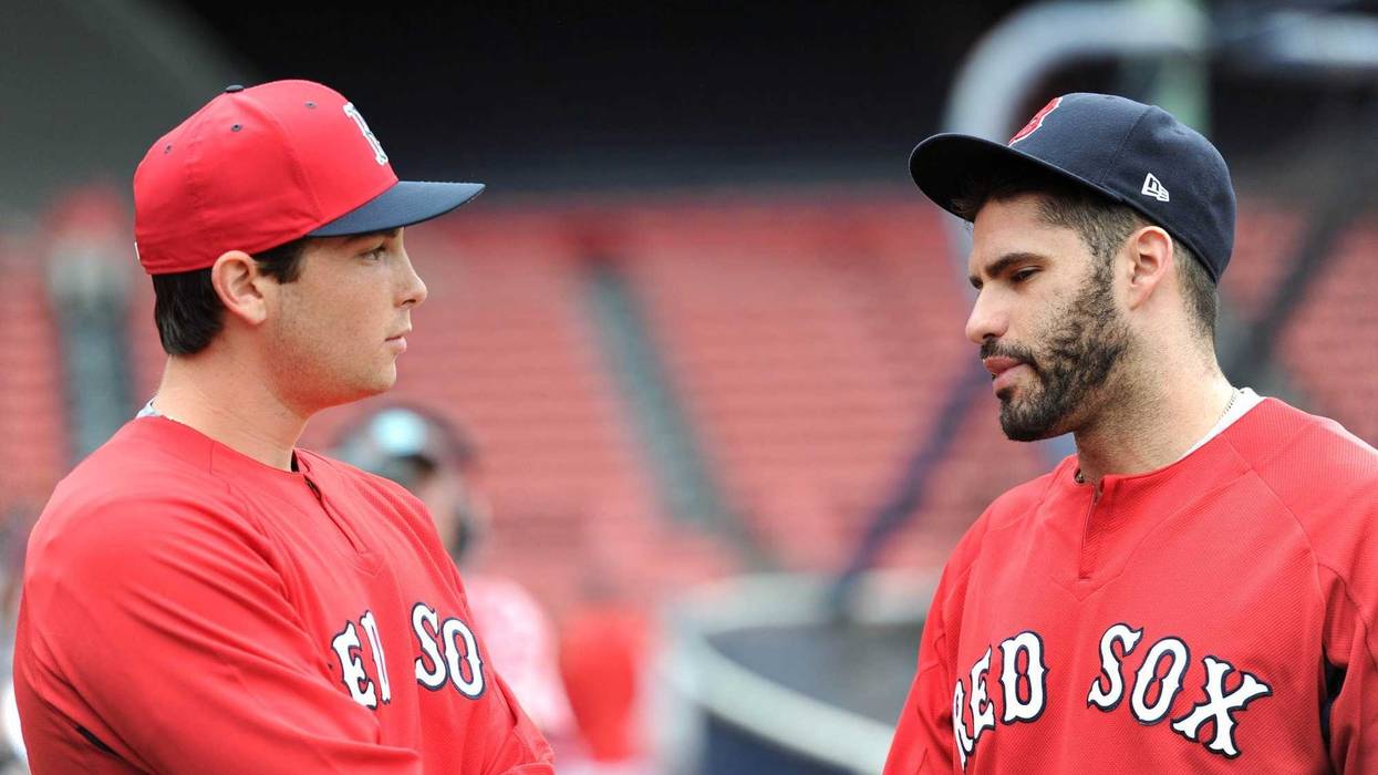 Red Sox prospect Triston Casas and designated hitter J.D. Martinez