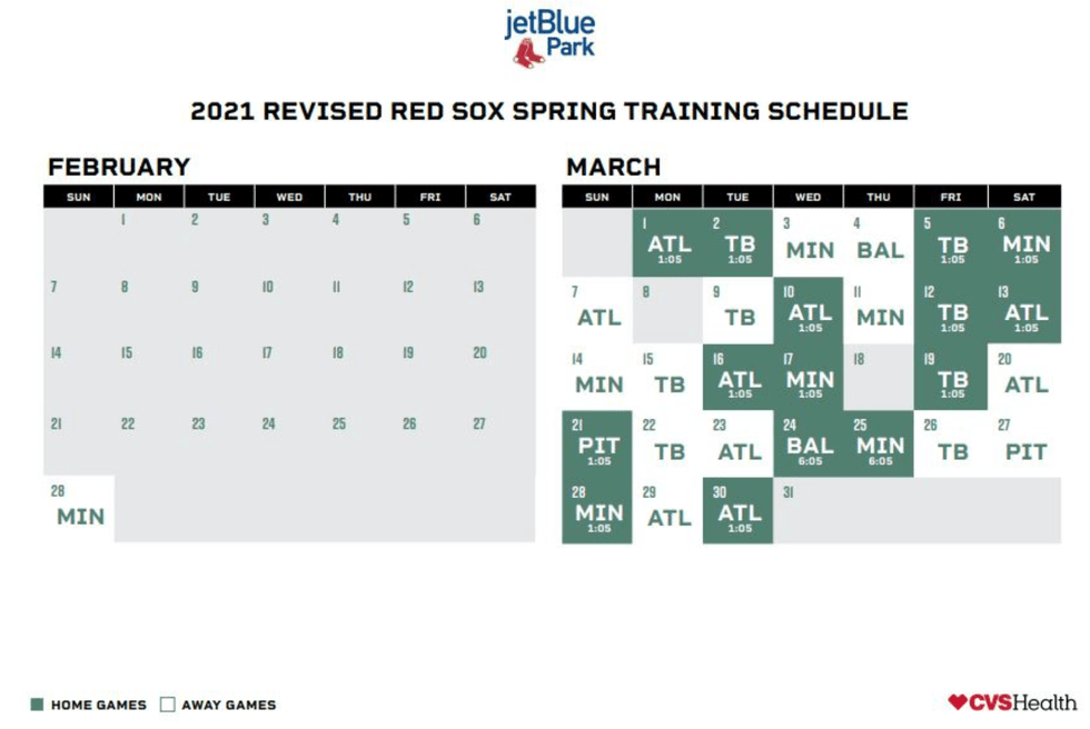 Red Sox spring training schedule