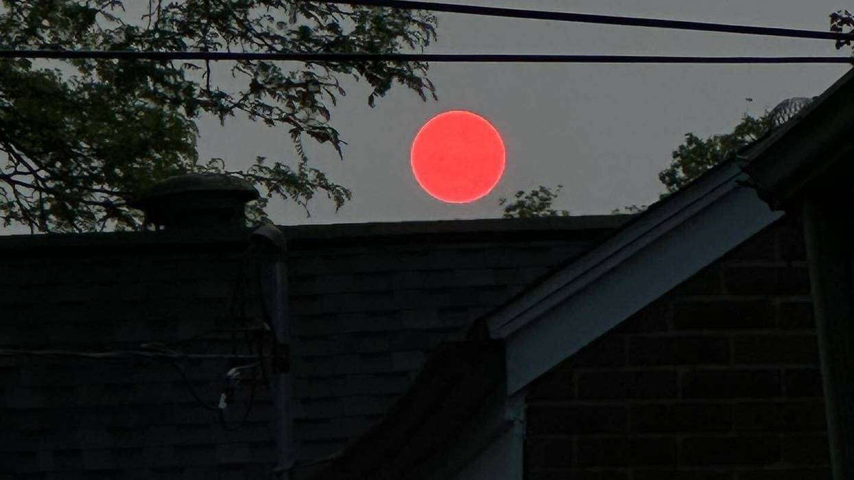 Red sunset in St. Clair Shores