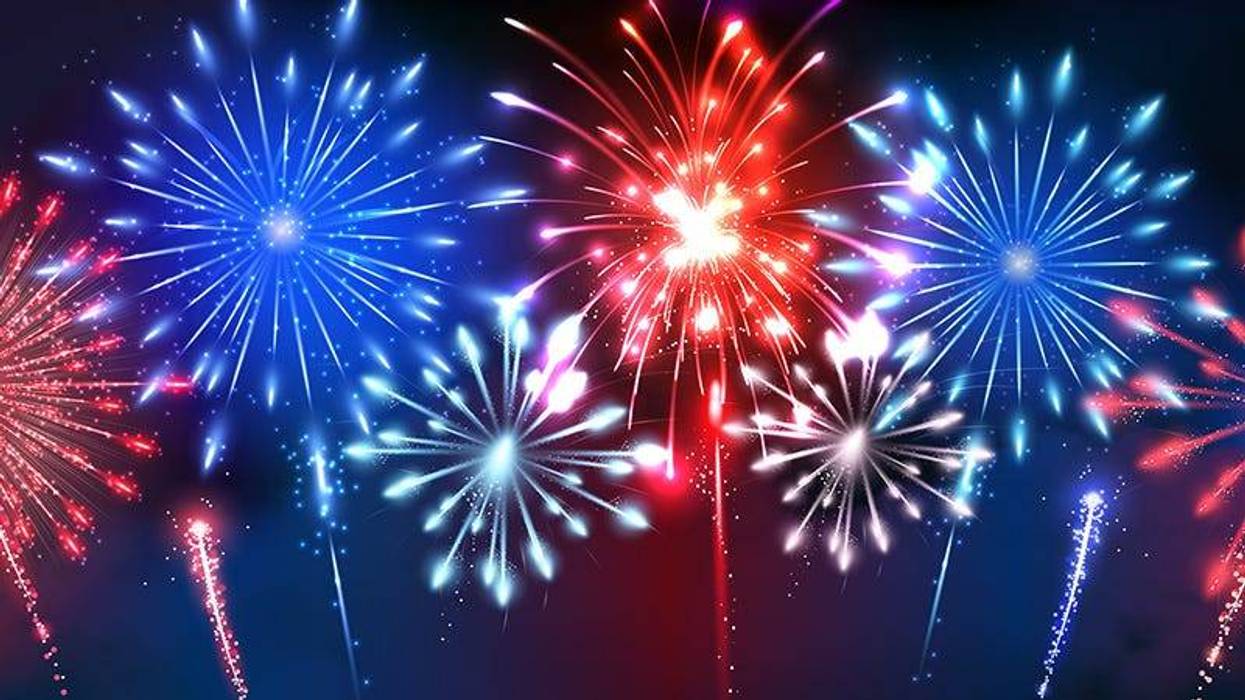 red white and blue fireworks