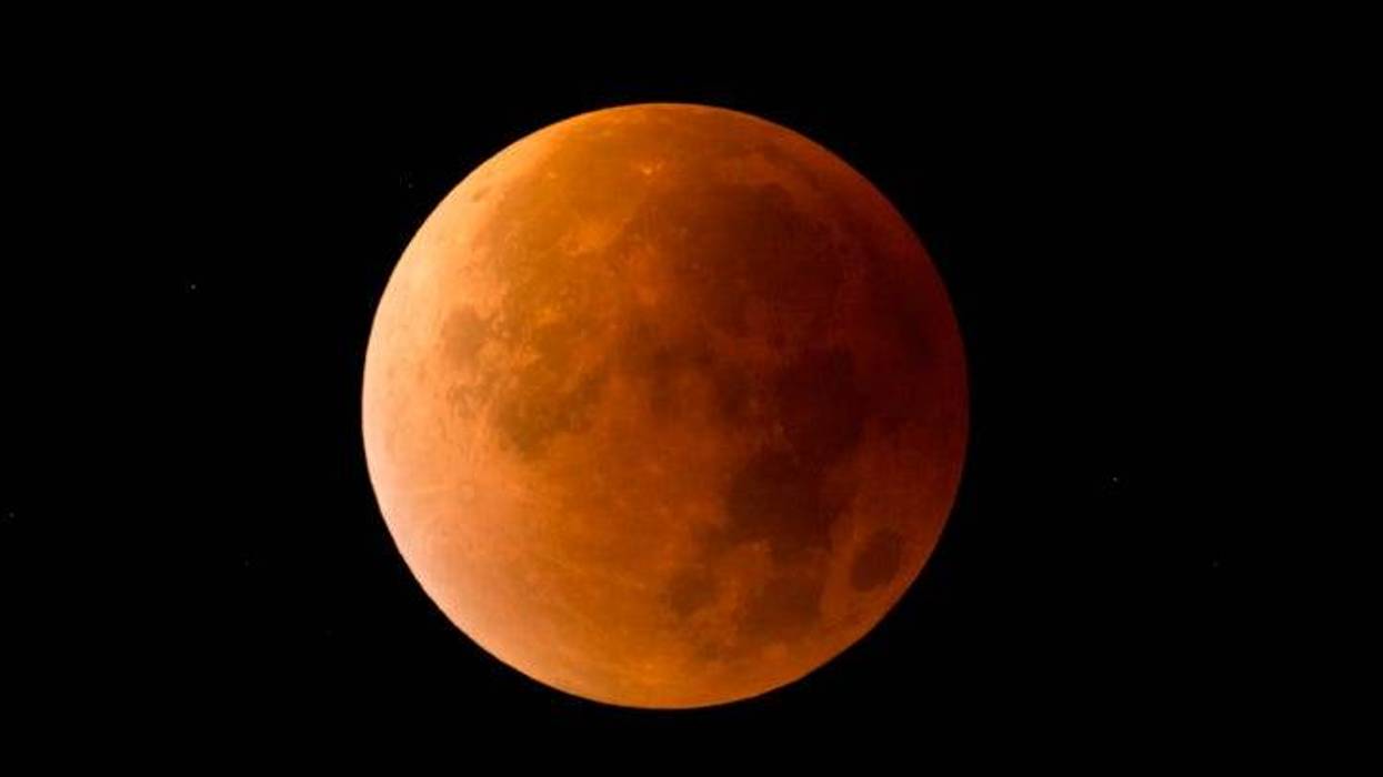 Reddish glow of total lunar eclipse