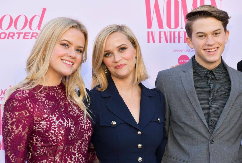 Reese Witherspoon (center) with children Ava Elizabeth Phillippe (left) and Deacon Phillippe (right), who she shares with Ryan Phillippe, in 2019
