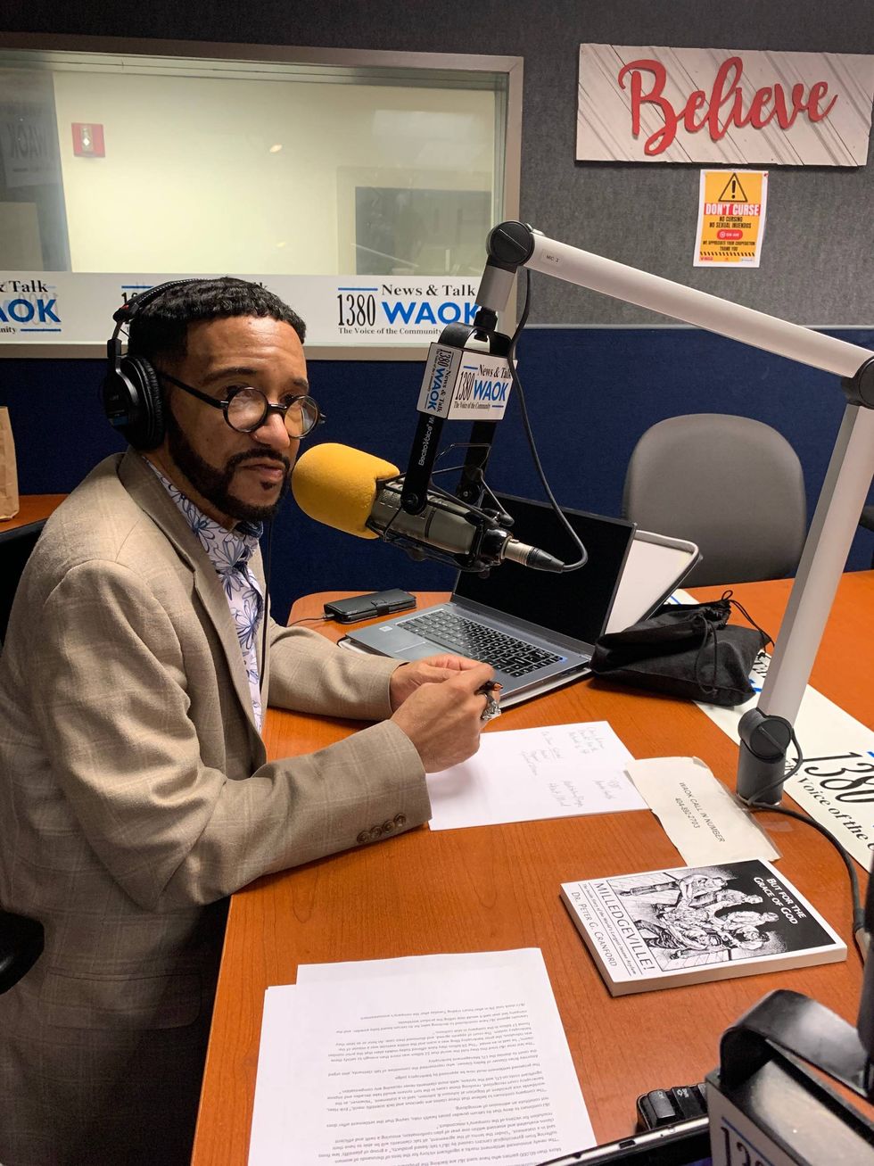 Reggie Gay speaks to a caller on Gospel music and mental health