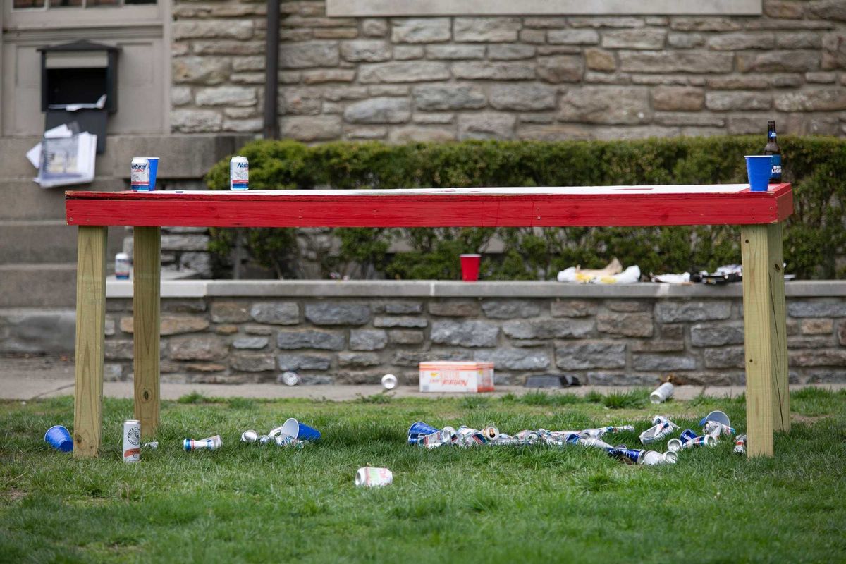 Remnants from an overnight party