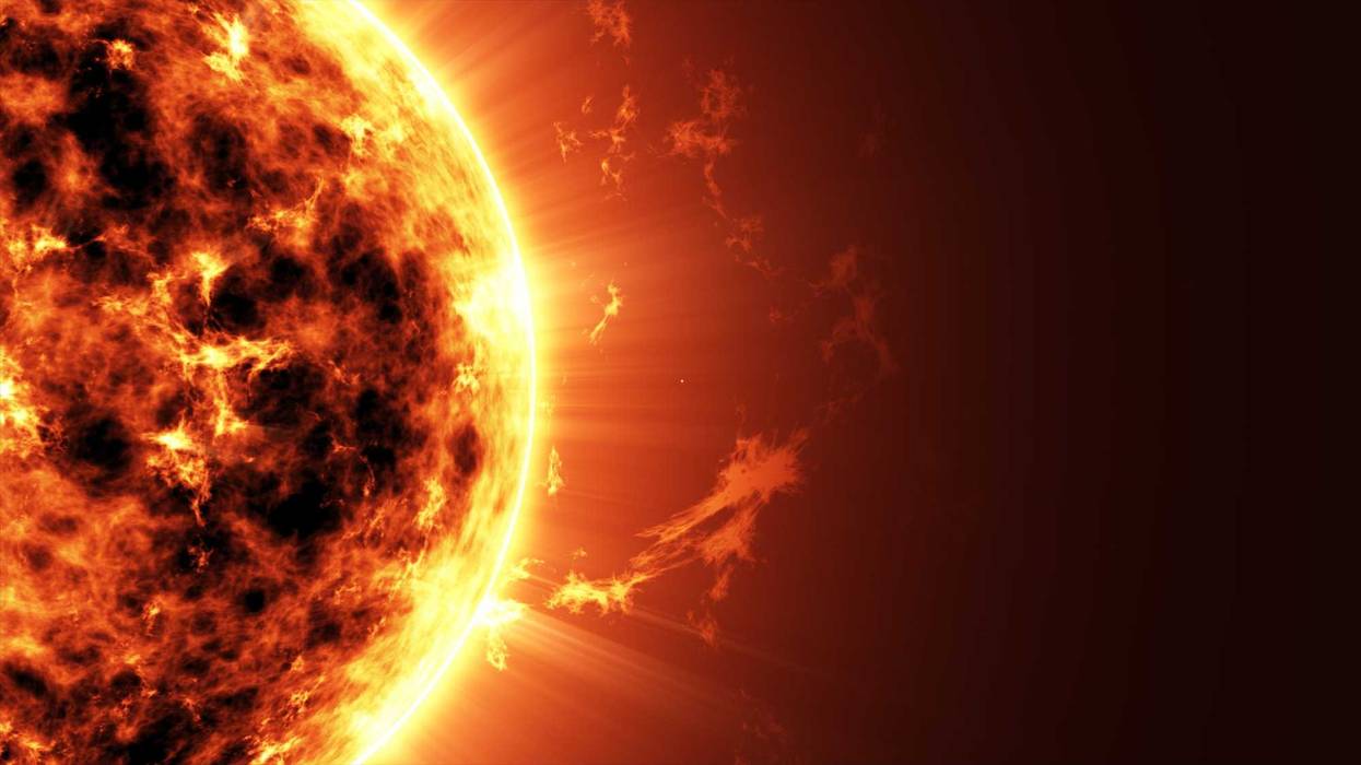 Rendering of a sun close up.