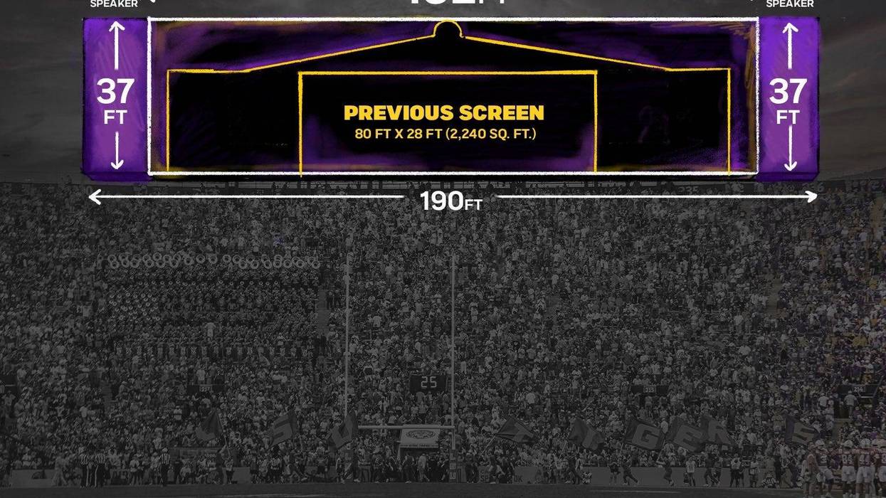 Rendering of new videoboard for LSU
