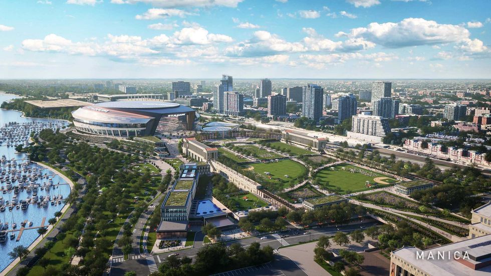 Rendering of the proposed new Chicago Bears stadium