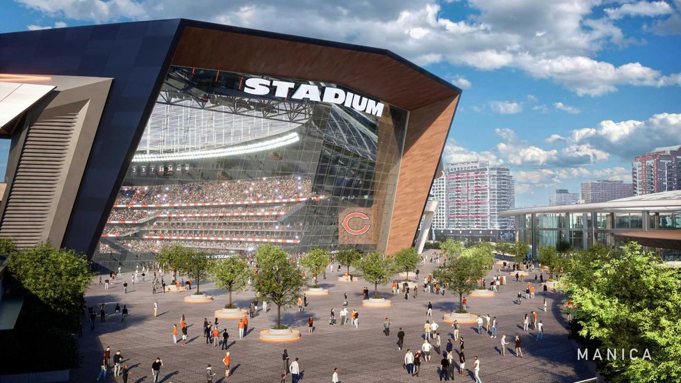 Renderings of the Chicago Bears new stadium proposal