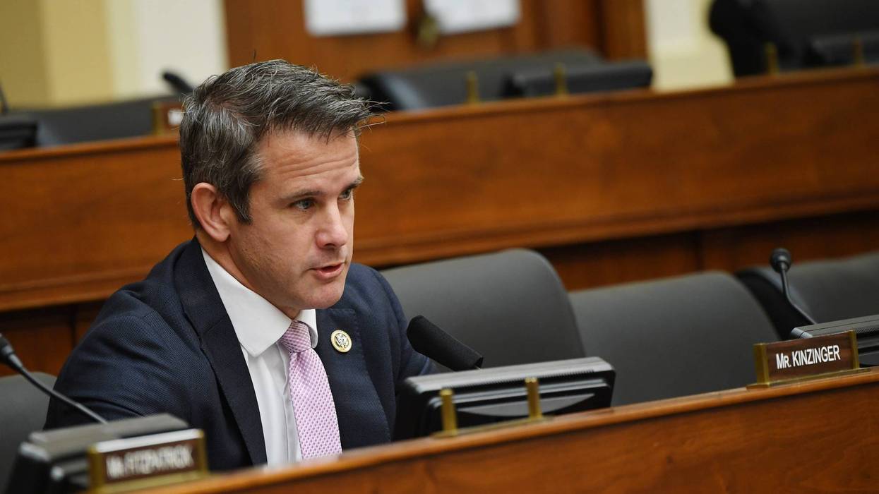 Rep. Adam Kinzinger (R-IL) questions witnesses during a House Committee on Foreign Affairs hearing looking into the firing of State Department Inspector General Steven Linick, on Capitol Hill on September 16, 2020 in Washington, DC.