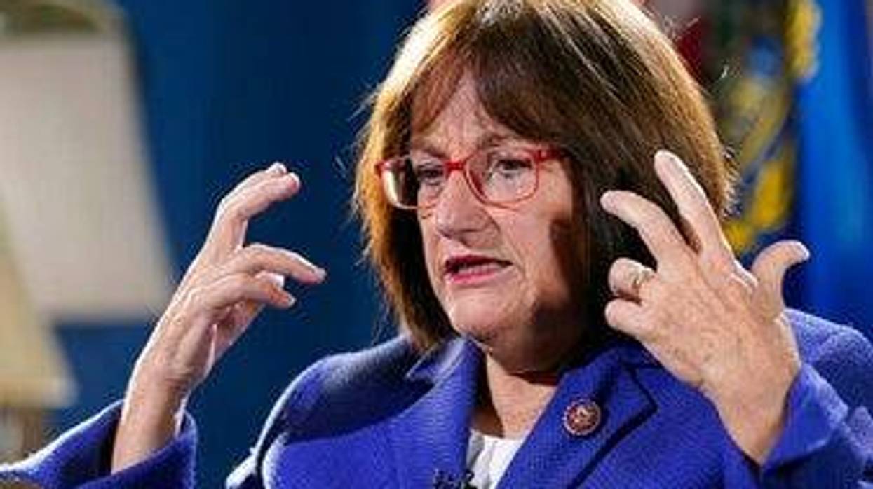 Rep. Annie Kuster, D-N.H., talks during an interview with The Associated Press in her office on Capitol Hill in Washington, Wednesday, Dec. 15, 2021, looking back a year later at her experience during the Jan. 6 Capitol insurrection.