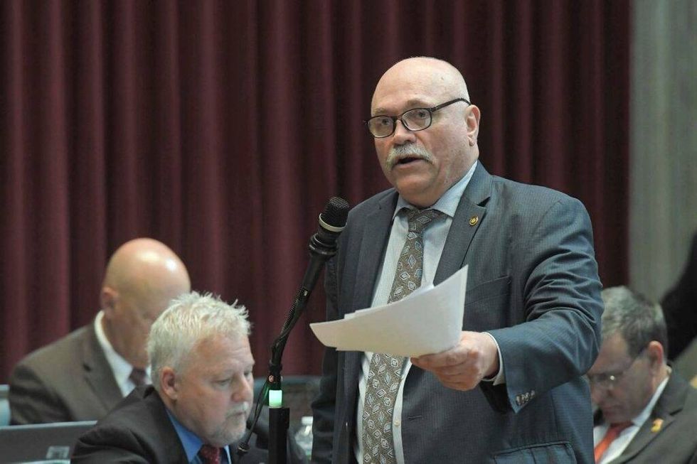 Rep. Don Mayhew, R-Crocker, addresses the Missouri House on May 8, 2023.