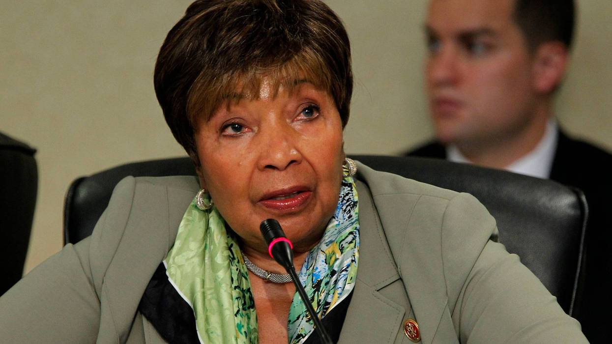 Rep. Eddie Bernice Johnson (D-Dallas) asks questions at a hearing of the House Committee on Homeland Security at Dallas/Fort Worth International Airport to look at the federal, stat, and local response to the Ebola case in Dallas on Friday, Oct. 10, 2014.