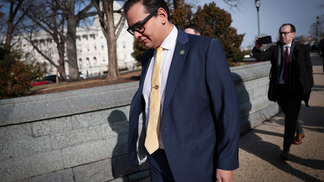 Rep. George Santos (R-NY) leaves the U.S. Capitol on Jan. 12, 2023, in Washington, D.C