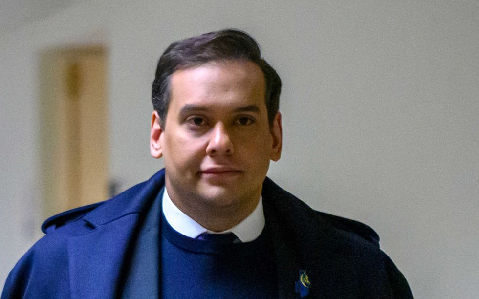 Rep. George Santos, R-NY, walks from his office to the U.S. Capitol in Washington, DC, on Dec. 1, 2023