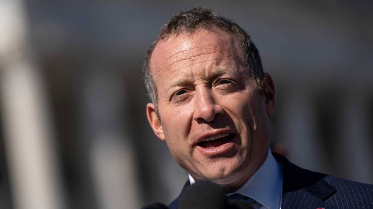 Rep. Josh Gottheimer (D-NJ) speaks during a news conference about rising national crime rates on Capitol Hill on February 9, 2022 in Washington, DC. Recent data from the CDC's National Center for Health Statistics and the FBI suggest the homicide rate for the United States rose 30 percent between 2019 and 2020 and violent crime rose 5 percent from 2019 to 2020.