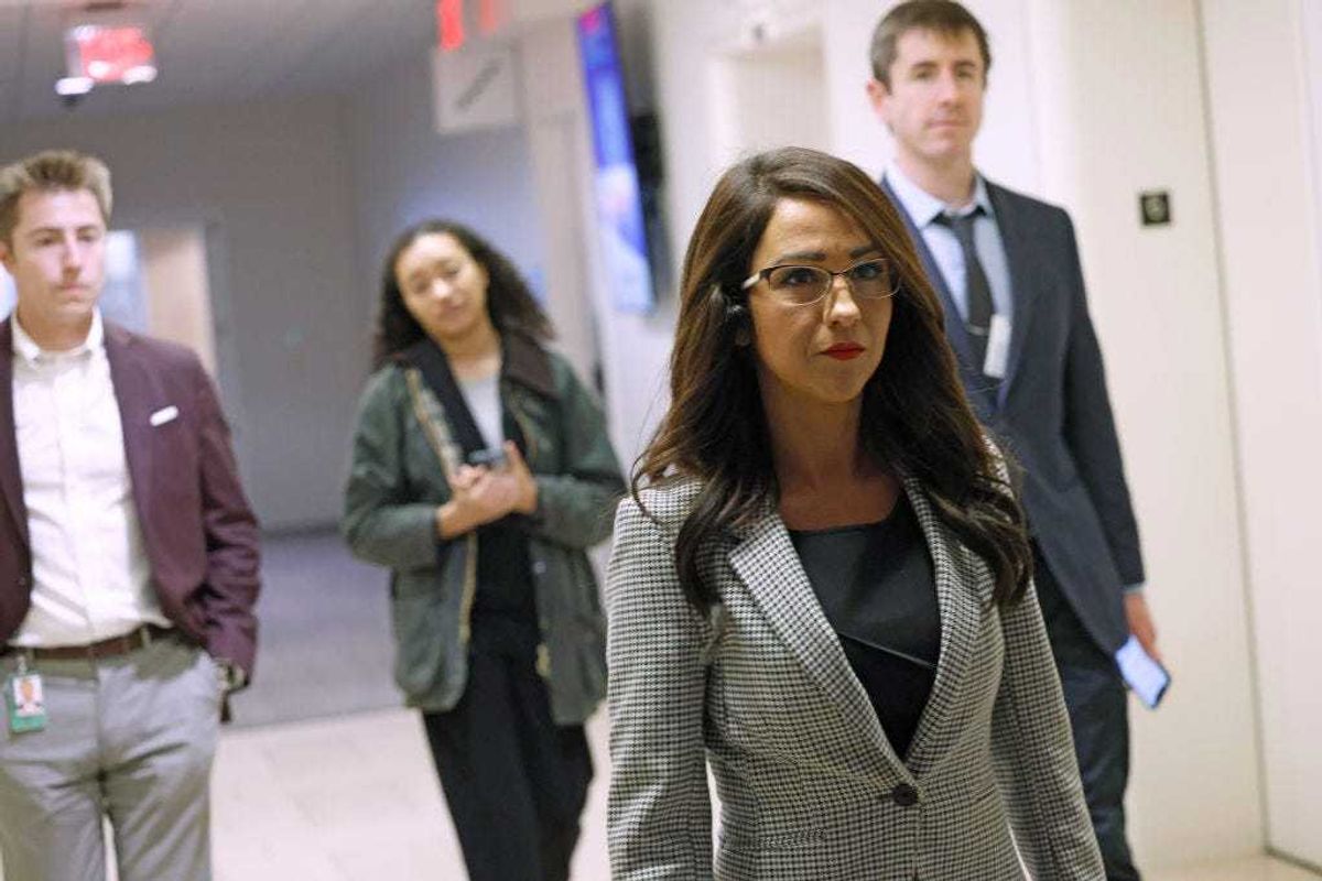 Rep. Lauren Boebert (R-CO) returns to a closed-door deposition with Hunter Biden, son of U.S. President Joe Biden, in the O’Neill House Office Building on February 28, 2024 in Washington, DC. The meeting with the House Committee on Oversight and Accountability, and House Judiciary Committee is part of the Republicans’ impeachment inquiry into President Joe Biden.
