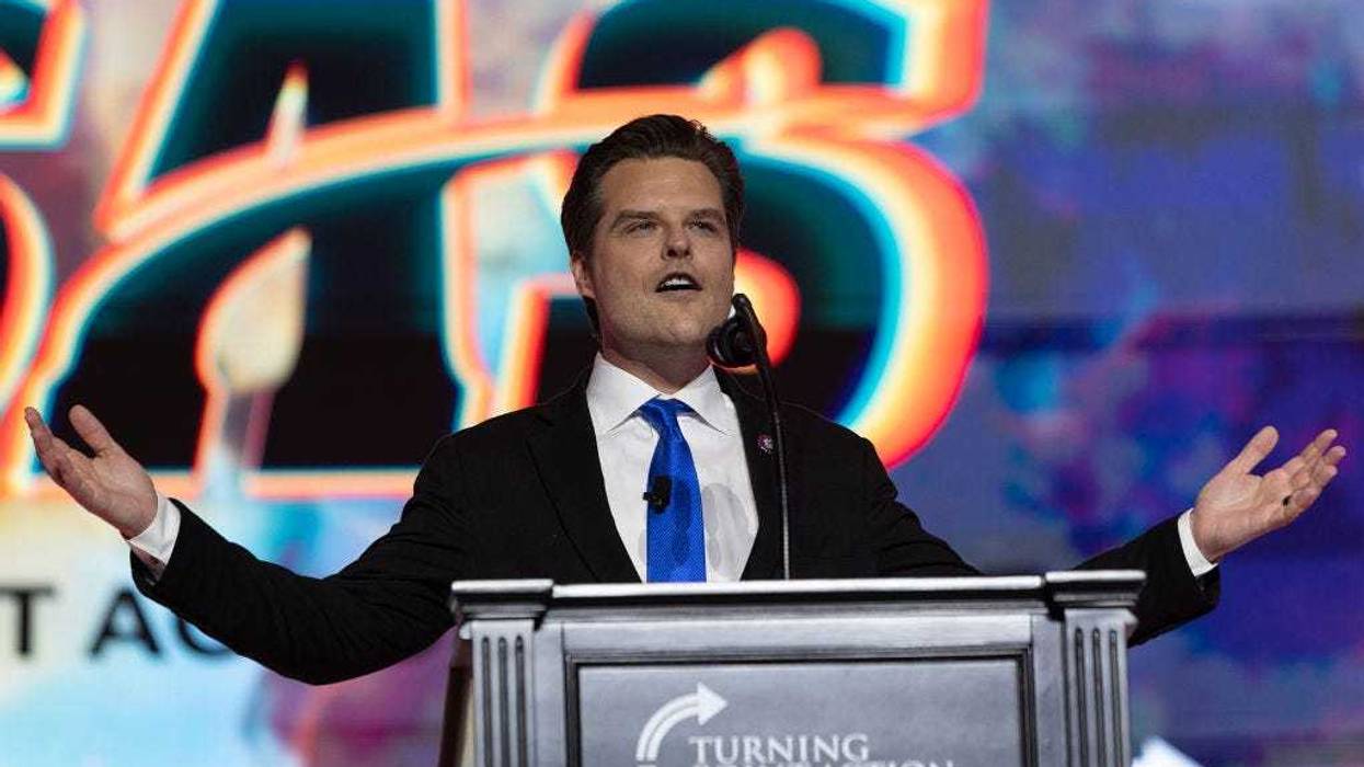 Rep. Matt Gaetz (R-FL) speaks during the Turning Point USA Student Action Summit held at the Tampa Convention Center on July 23, 2022 in Tampa, Florida. The event features student activism, leadership training, and a chance to participate in networking events with political leaders. (Photo by Joe Raedle/Getty Images)