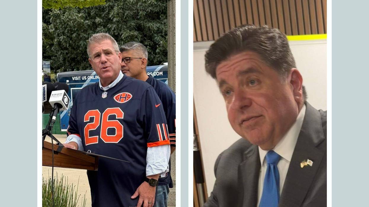 Republican Darren Bailey (left) and Democratic incumbent J.B. Pritzker are running again for Illinois Governor.