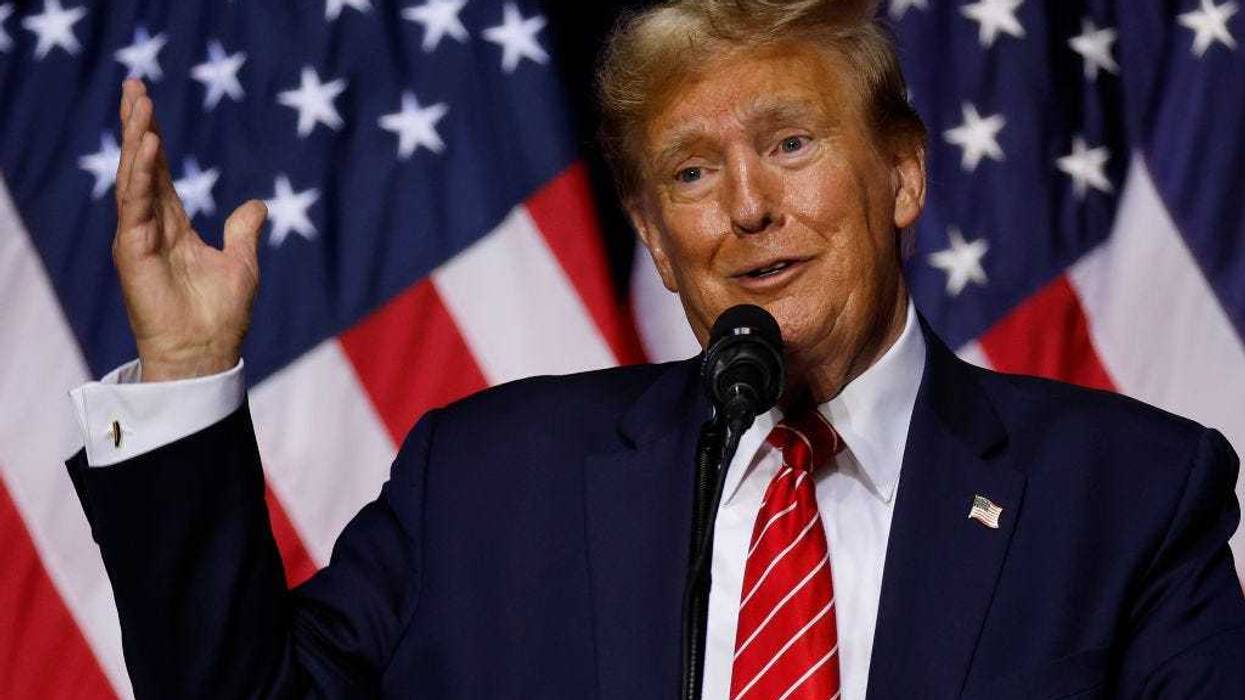 Republican presidential candidate and former U.S. President Donald Trump addresses a campaign rally at the Forum River Center March 09, 2024 in Rome, Georgia. Both Trump and President Joe Biden are holding campaign events on Saturday in Georgia, a critical battleground state, two days before the its primary elections. A city of about 38,000, Rome is in the heart of conservative northwest Georgia and the center of the Congressional district represented by Rep. Majorie Taylor Green (R-GA).