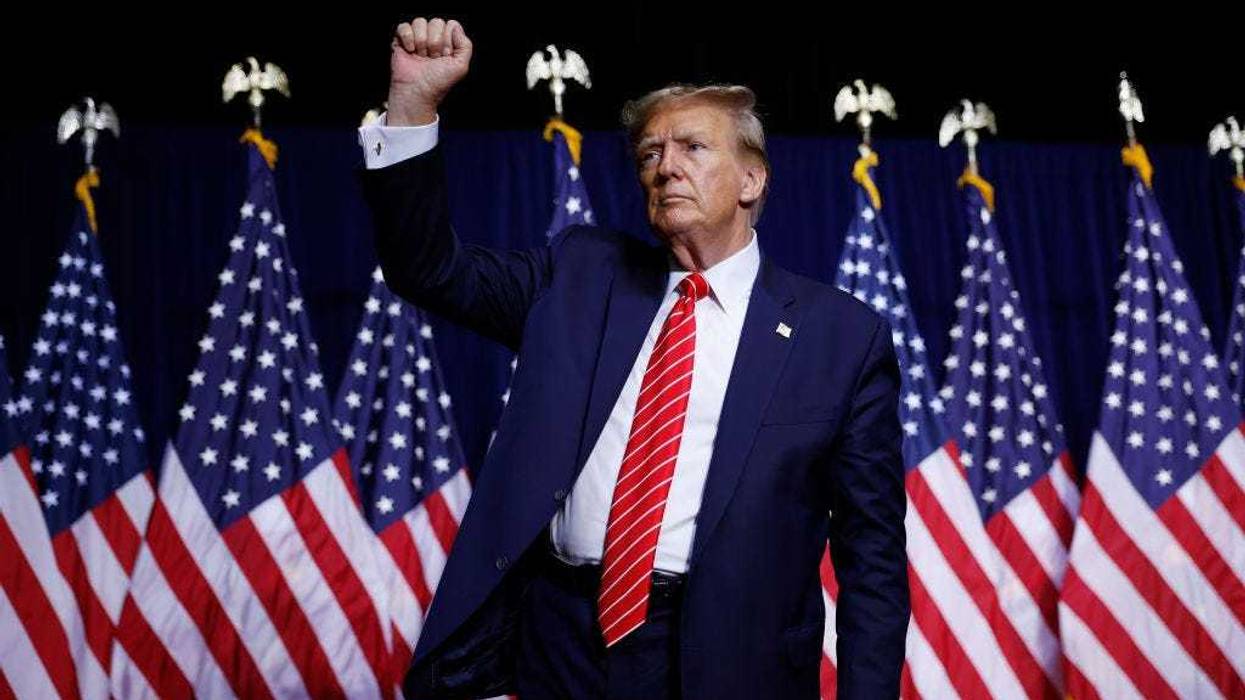 Republican presidential candidate and former U.S. President Donald Trump leaves the stage a the conclusion of a campaign rally at the Forum River Center March 09, 2024 in Rome, Georgia.