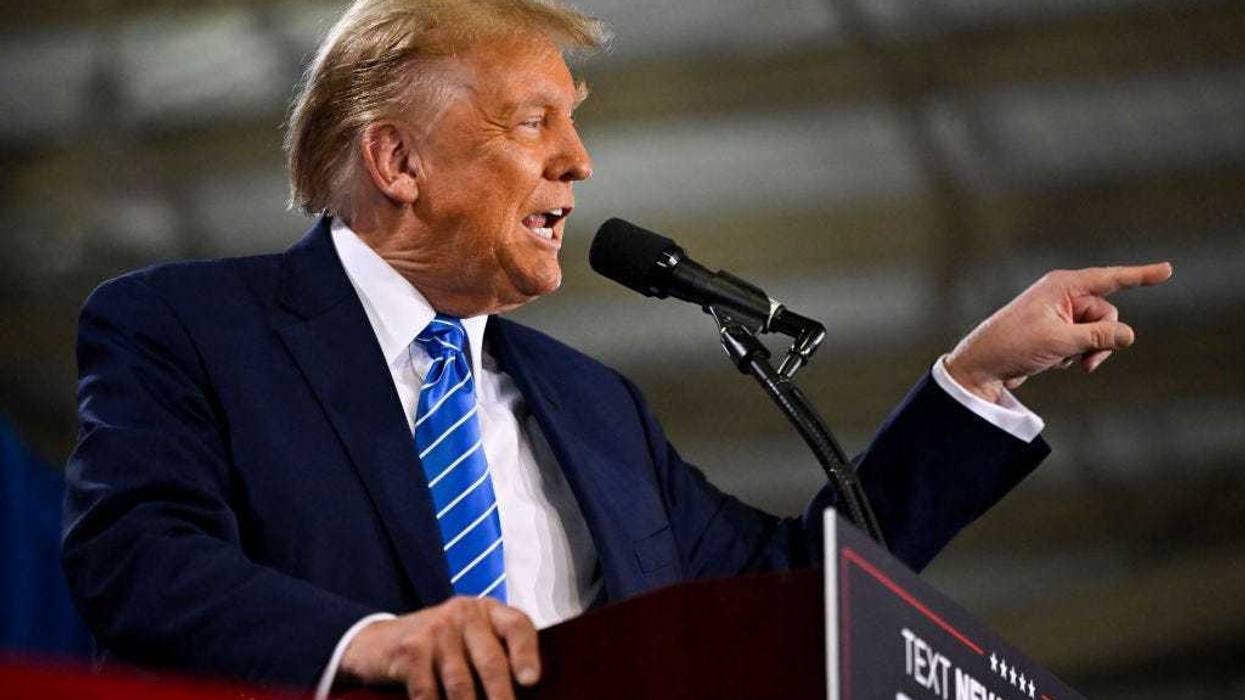 Republican presidential candidate and former U.S. President Donald Trump speaks during a campaign event at Big League Dreams Las Vegas on January 27, 2024 in Las Vegas, Nevada.