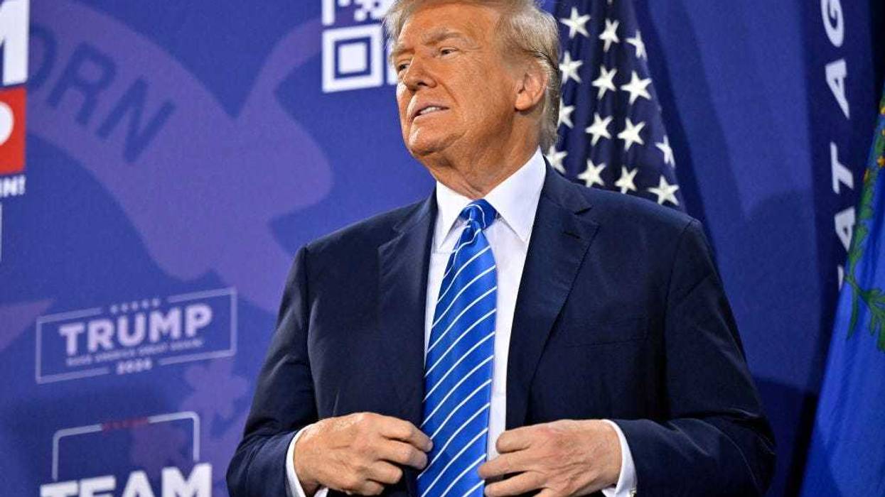 Republican presidential candidate and former U.S. President Donald Trump stands on stage during a campaign event at Big League Dreams Las Vegas on January 27, 2024 in Las Vegas, Nevada. Trump is campaigning in Nevada ahead of the state’s Republican presidential caucuses on February 8.