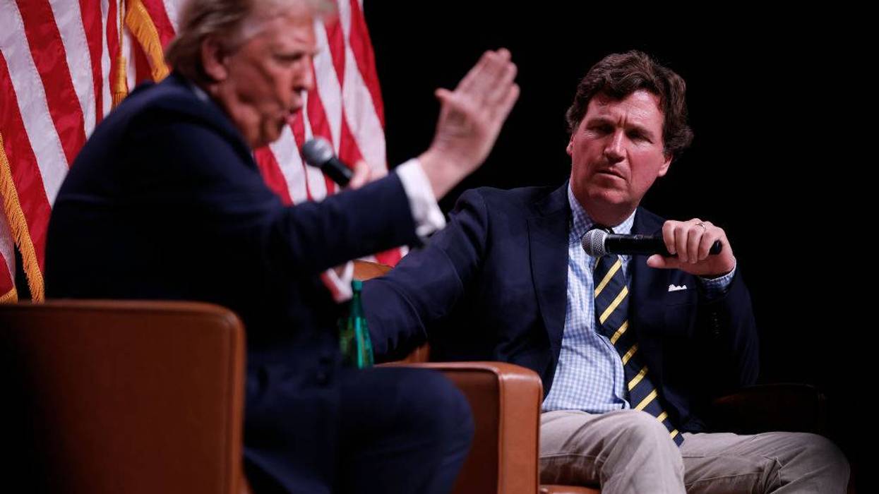 Republican Presidential Candidate Donald Trump Participates In Fireside Chat With Tucker Carlson