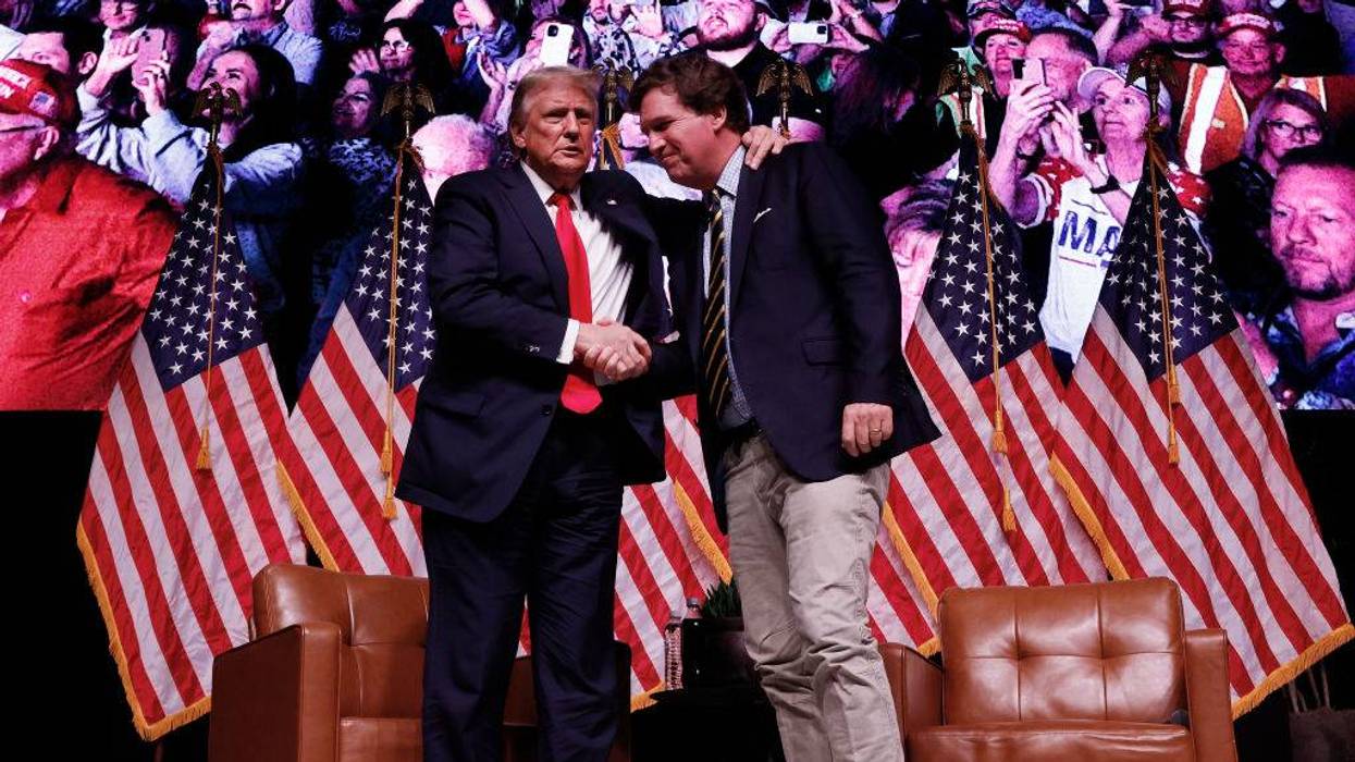 Republican Presidential Candidate Donald Trump Participates In Fireside Chat With Tucker Carlson