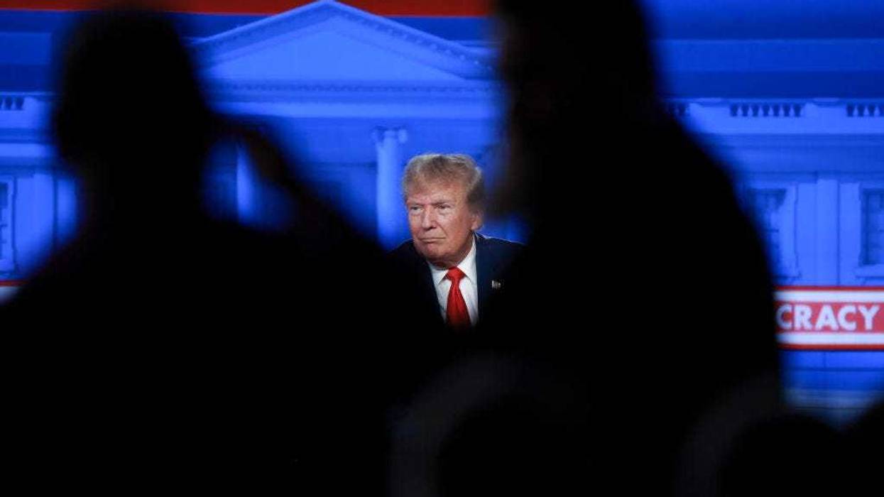 Republican presidential candidate former President Donald Trump participates in a Fox News Town Hall on January 10, 2024 in Des Moines, Iowa.