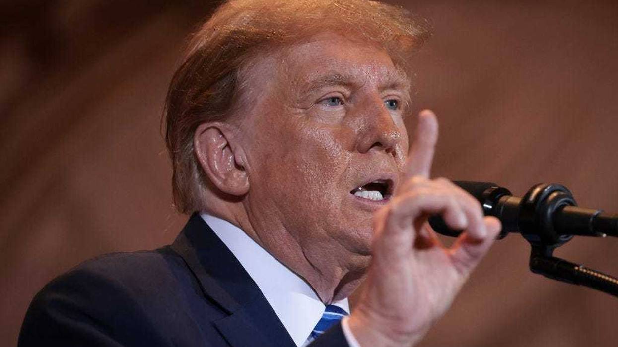 Republican presidential candidate, former President Donald Trump speaks at an election-night watch party at Mar-a-Lago on March 5, 2024 in West Palm Beach, Florida. Sixteen states held their primaries and caucuses today as part of Super Tuesday.