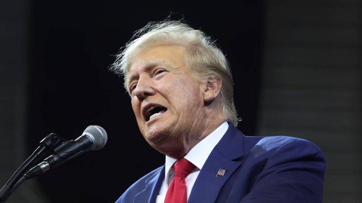 Republican presidential candidate former President Donald Trump speaks at the Monument Leaders Rally hosted by the South Dakota Republican Party on September 08, 2023 in Rapid City, South Dakota.