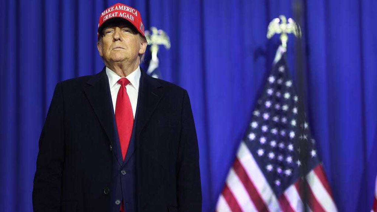 Republican presidential candidate former President Donald Trump speaks to supporters during a rally on February 17, 2024 in Waterford, Michigan. The Michigan primary election is scheduled for February 27.