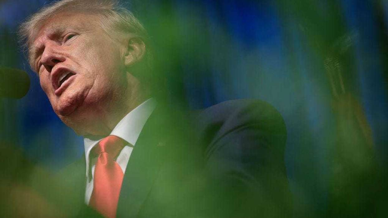 Republican presidential candidate former U.S. President Donald Trump delivers remarks June 10, 2023 in Greensboro, North Carolina.