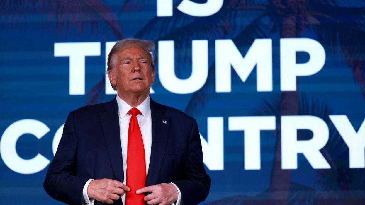 Republican presidential candidate former U.S. President Donald Trump looks on during the Florida Freedom Summit at the Gaylord Palms Resort on November 04, 2023 in Kissimmee, Florida.