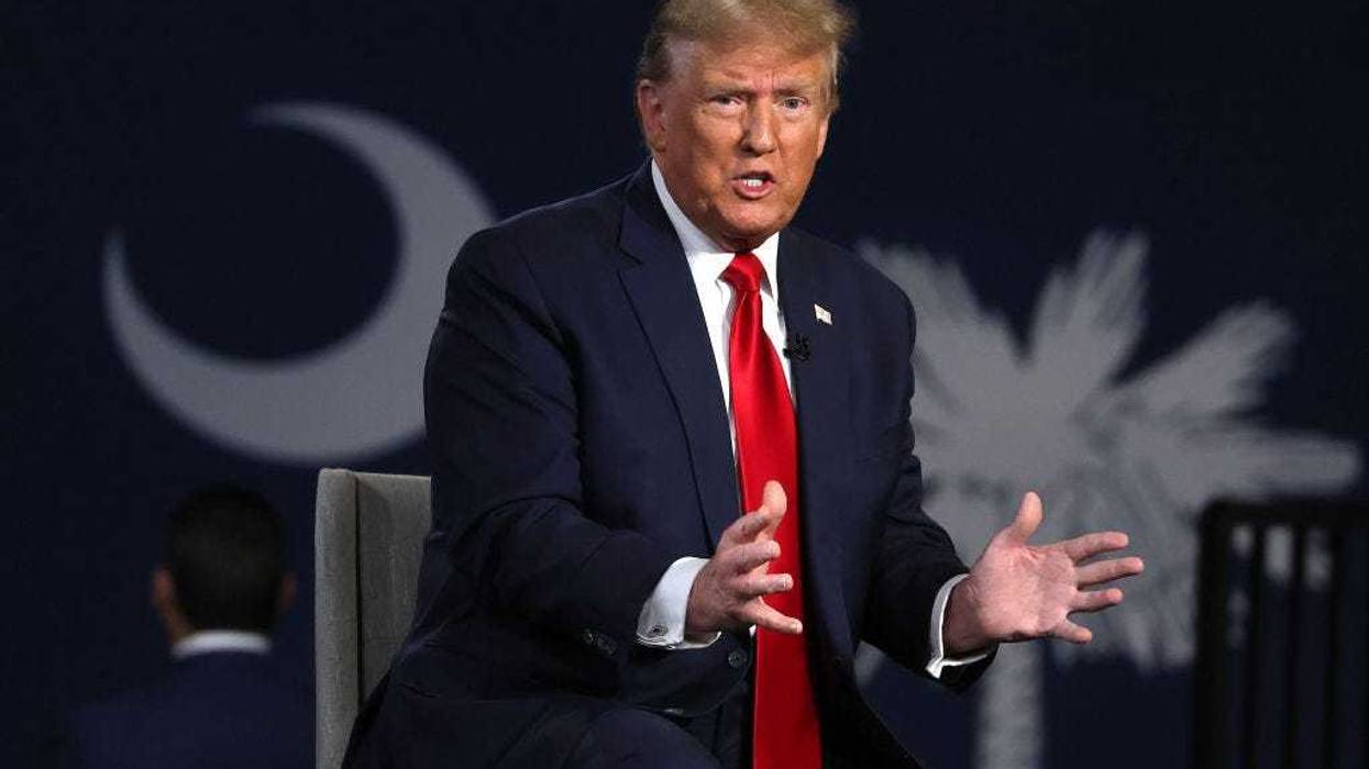 Republican presidential candidate, former U.S. President Donald Trump speaks during a Fox News town hall at the Greenville Convention Center on February 20, 2024 in Greenville, South Carolina. South Carolina holds its Republican primary on February 24.