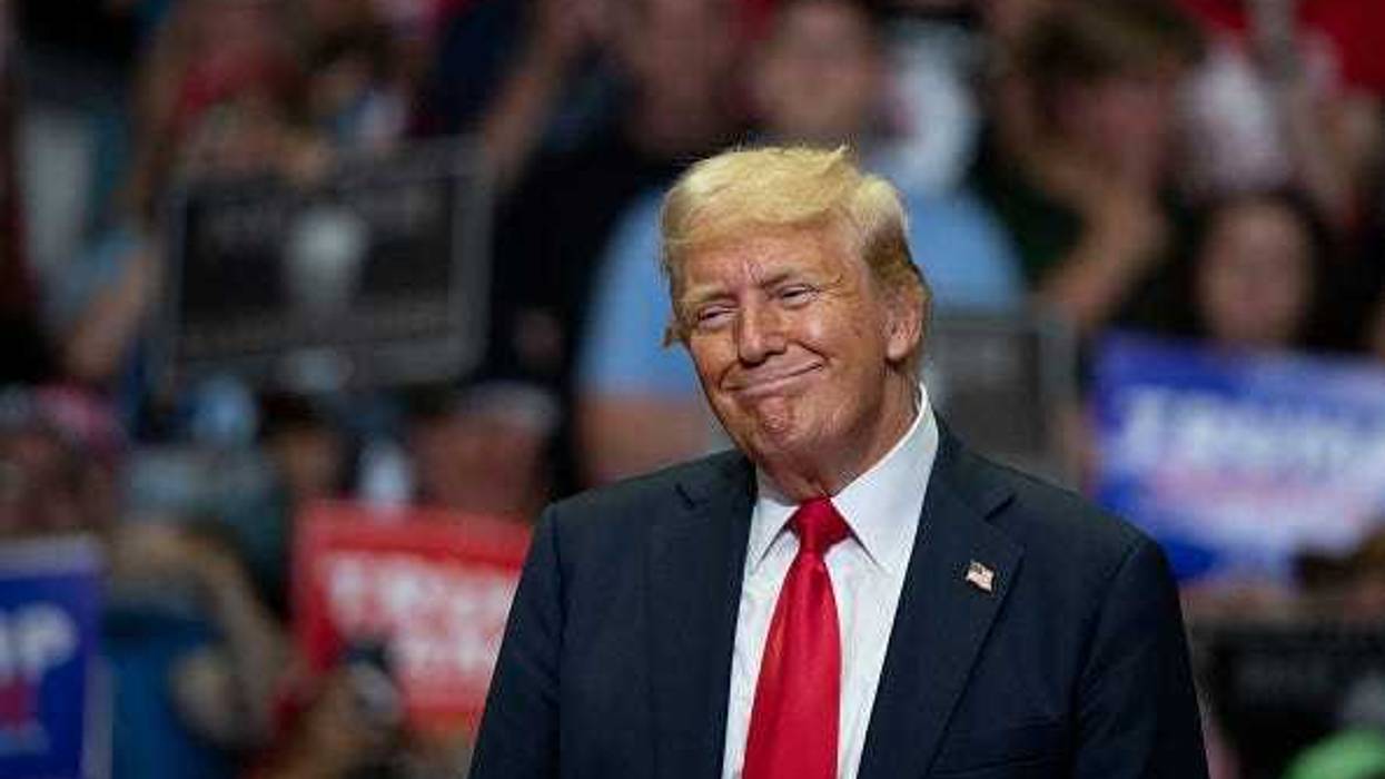 Republican Presidential nominee former President Donald J. Trump holds his first public campaign rally with his running mate, Vice Presidential nominee U.S. Senator J.D. Vance (R-OH) (not pictured), at the Van Andel Arena on July 20, 2024 in Grand Rapids, Michigan.