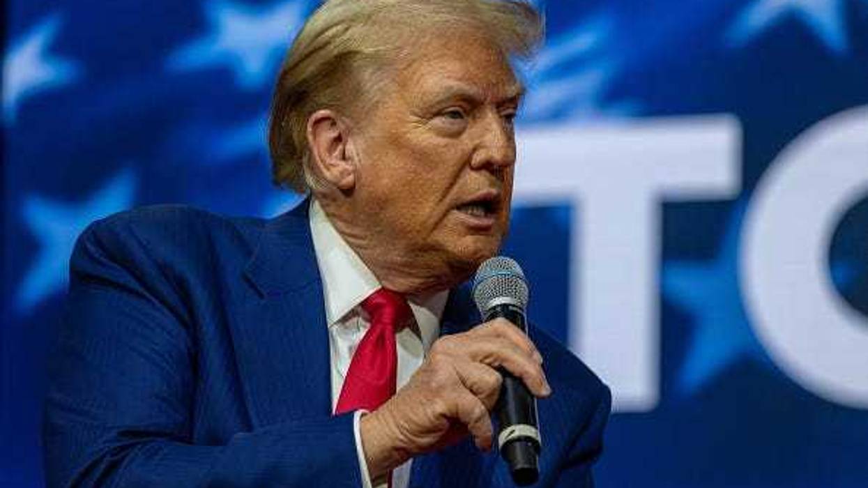 Republican presidential nominee, former President Donald Trump, holds a town hall at the Greater Philadelphia Expo Center on October 14, 2024 in Oaks, Pennsylvania.