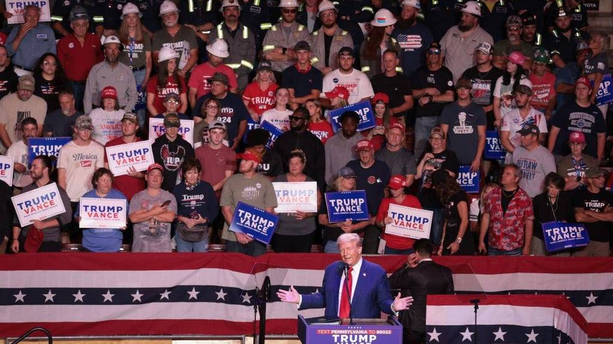 Republican presidential nominee, former President Donald Trump, speaks during a campaign rally at the Ed Fry Arena on Sept. 23, in Indiana, Pennsylvania.