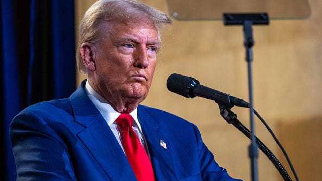 Republican presidential nominee, former U.S. President Donald Trump addresses the Economic Club of New York on September 5, 2024, in New York City.
