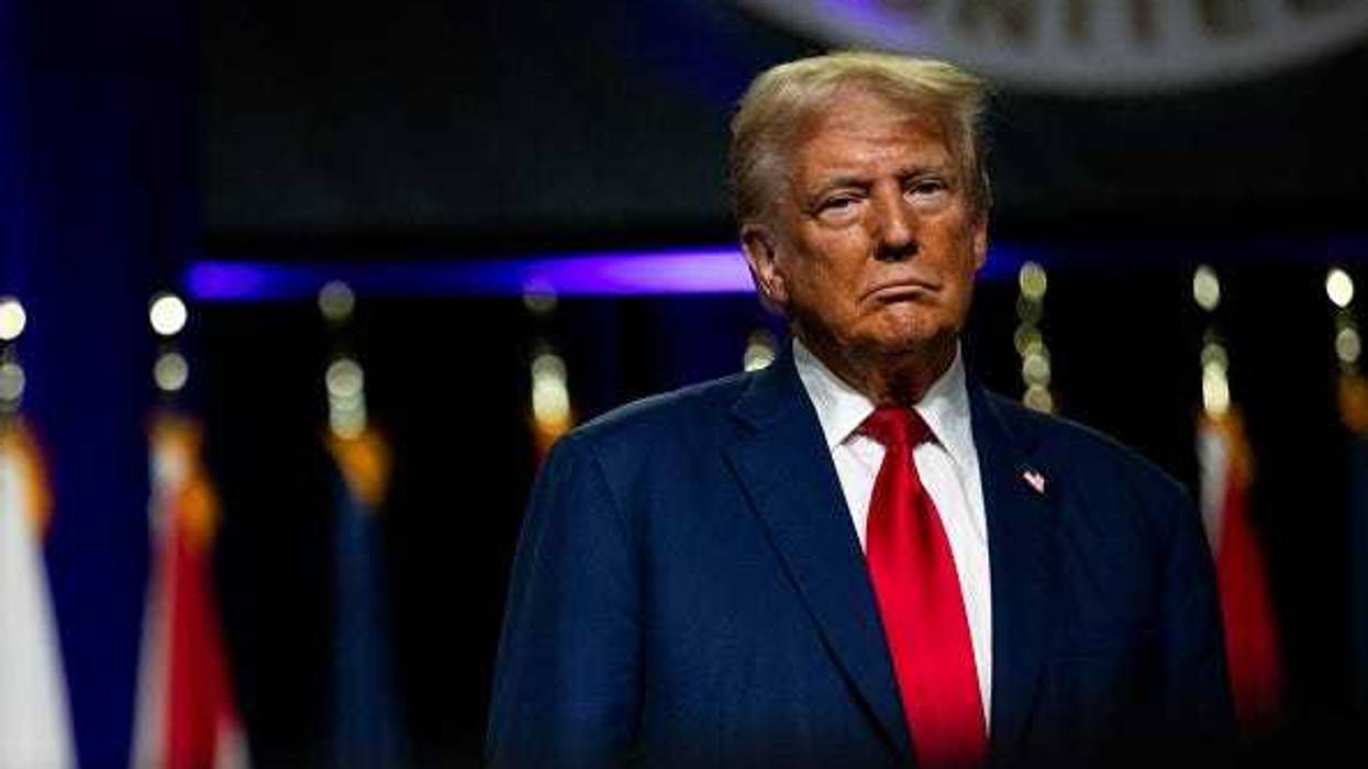 Republican presidential nominee, former U.S. President Donald Trump during the National Guard Association of the United States' 146th General Conference & Exhibition at Huntington Place Convention Center on August 26, 2024 in Detroit, Michigan.