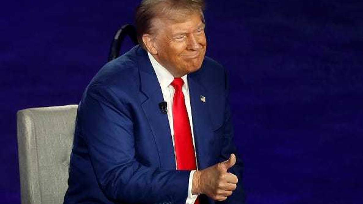 Republican presidential nominee, former U.S. President Donald Trump participates in a Fox News Town Hall with Sean Hannity at the New Holland Arena on September 04, 2024 in Harrisburg, Pennsylvania.
